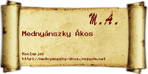 Mednyánszky Ákos névjegykártya